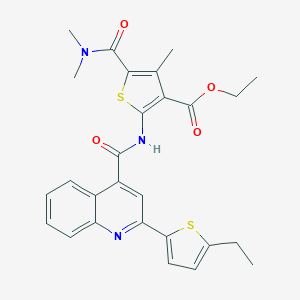 Ethyl 5-(dimethylcarbamoyl)-2-({[2-(5-ethylthiophen-2-yl)quinolin-4-yl]carbonyl}amino)-4-methylthiophene-3-carboxylate
