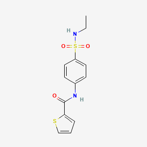 molecular formula C13H14N2O3S2 B4552261 N-[4-(ethylsulfamoyl)phenyl]thiophene-2-carboxamide 