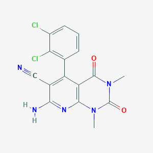 molecular formula C16H11Cl2N5O2 B4552269 7-amino-5-(2,3-dichlorophenyl)-1,3-dimethyl-2,4-dioxo-1,2,3,4-tetrahydropyrido[2,3-d]pyrimidine-6-carbonitrile 