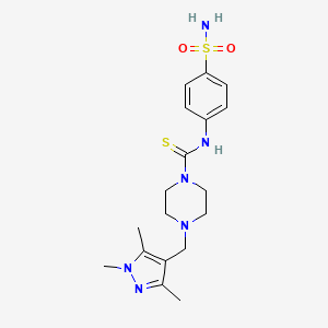 N-[4-(aminosulfonyl)phenyl]-4-[(1,3,5-trimethyl-1H-pyrazol-4-yl)methyl]-1-piperazinecarbothioamide