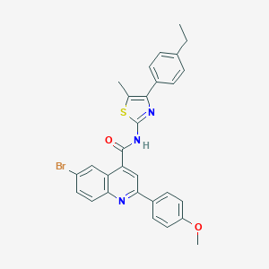 molecular formula C29H24BrN3O2S B455232 6-bromo-N-[4-(4-ethylphenyl)-5-methyl-1,3-thiazol-2-yl]-2-(4-methoxyphenyl)quinoline-4-carboxamide 