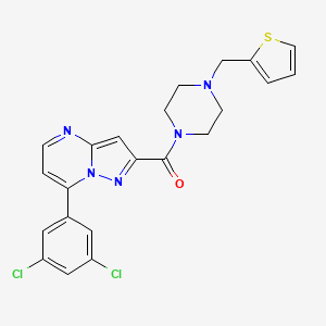 [7-(3,5-dichlorophenyl)pyrazolo[1,5-a]pyrimidin-2-yl][4-(2-thienylmethyl)piperazino]methanone