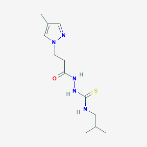 molecular formula C12H21N5OS B455235 N-isobutyl-2-[3-(4-methyl-1H-pyrazol-1-yl)propanoyl]hydrazinecarbothioamide 