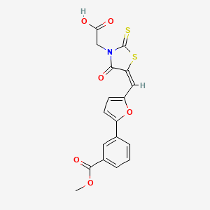 molecular formula C18H13NO6S2 B4552375 [5-({5-[3-(methoxycarbonyl)phenyl]-2-furyl}methylene)-4-oxo-2-thioxo-1,3-thiazolidin-3-yl]acetic acid 