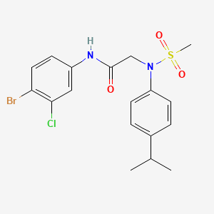 molecular formula C18H20BrClN2O3S B4552412 N~1~-(4-bromo-3-chlorophenyl)-N~2~-(4-isopropylphenyl)-N~2~-(methylsulfonyl)glycinamide 