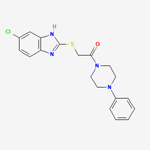 molecular formula C19H19ClN4OS B4552423 6-chloro-2-{[2-oxo-2-(4-phenyl-1-piperazinyl)ethyl]thio}-1H-benzimidazole 