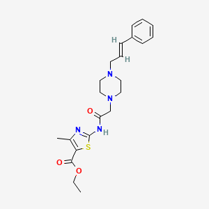 ethyl 4-methyl-2-({[4-(3-phenyl-2-propen-1-yl)-1-piperazinyl]acetyl}amino)-1,3-thiazole-5-carboxylate