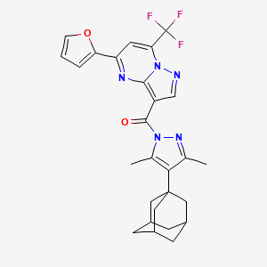 molecular formula C27H26F3N5O2 B4552449 [4-(1-ADAMANTYL)-3,5-DIMETHYL-1H-PYRAZOL-1-YL][5-(2-FURYL)-7-(TRIFLUOROMETHYL)PYRAZOLO[1,5-A]PYRIMIDIN-3-YL]METHANONE 