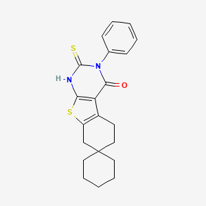 3-phenyl-2-thioxo-1,2,3,5,6,8-hexahydro-4H-spiro[1-benzothieno[2,3-d]pyrimidine-7,1'-cyclohexan]-4-one