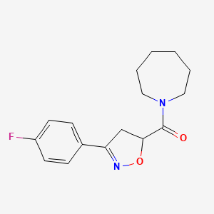 molecular formula C16H19FN2O2 B4552458 Azepan-1-yl[3-(4-fluorophenyl)-4,5-dihydro-1,2-oxazol-5-yl]methanone 