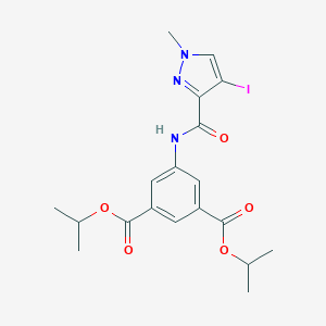 molecular formula C19H22IN3O5 B455246 diisopropyl 5-{[(4-iodo-1-methyl-1H-pyrazol-3-yl)carbonyl]amino}isophthalate 