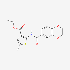 ethyl 2-[(2,3-dihydro-1,4-benzodioxin-6-ylcarbonyl)amino]-5-methylthiophene-3-carboxylate