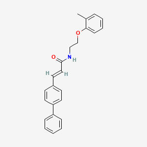 molecular formula C24H23NO2 B4552492 (2E)-3-{[1,1'-BIPHENYL]-4-YL}-N-[2-(2-METHYLPHENOXY)ETHYL]PROP-2-ENAMIDE 