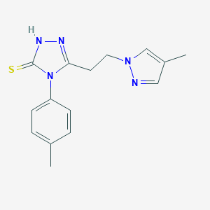 molecular formula C15H17N5S B455251 4-(4-methylphenyl)-5-[2-(4-methyl-1H-pyrazol-1-yl)ethyl]-4H-1,2,4-triazole-3-thiol 