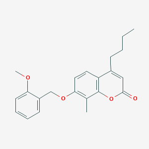 molecular formula C22H24O4 B4552555 4-butyl-7-[(2-methoxybenzyl)oxy]-8-methyl-2H-chromen-2-one 