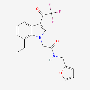 2-[7-Ethyl-3-(2,2,2-trifluoroacetyl)-1H-indol-1-YL]-N-[(furan-2-YL)methyl]acetamide