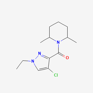 molecular formula C13H20ClN3O B4552609 (4-CHLORO-1-ETHYL-1H-PYRAZOL-3-YL)(2,6-DIMETHYLPIPERIDINO)METHANONE 