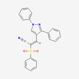 3-(1,3-diphenyl-1H-pyrazol-4-yl)-2-(phenylsulfonyl)acrylonitrile