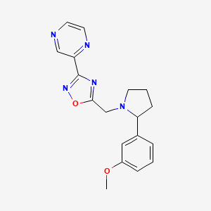 molecular formula C18H19N5O2 B4552621 2-(5-{[2-(3-methoxyphenyl)-1-pyrrolidinyl]methyl}-1,2,4-oxadiazol-3-yl)pyrazine 