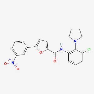 molecular formula C21H18ClN3O4 B4552653 N-[3-chloro-2-(1-pyrrolidinyl)phenyl]-5-(3-nitrophenyl)-2-furamide 