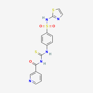 4-({[(3-PYRIDYLCARBONYL)AMINO]CARBOTHIOYL}AMINO)-N~1~-(1,3-THIAZOL-2-YL)-1-BENZENESULFONAMIDE