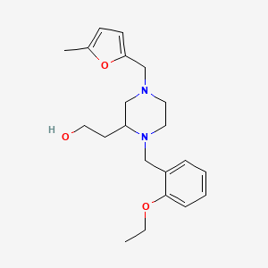 molecular formula C21H30N2O3 B4552672 2-{1-(2-ethoxybenzyl)-4-[(5-methyl-2-furyl)methyl]-2-piperazinyl}ethanol 