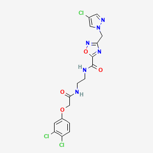 3-[(4-CHLORO-1H-PYRAZOL-1-YL)METHYL]-N~5~-(2-{[2-(3,4-DICHLOROPHENOXY)ACETYL]AMINO}ETHYL)-1,2,4-OXADIAZOLE-5-CARBOXAMIDE