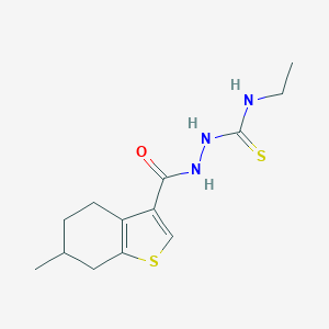 molecular formula C13H19N3OS2 B455272 N-ethyl-2-[(6-methyl-4,5,6,7-tetrahydro-1-benzothien-3-yl)carbonyl]hydrazinecarbothioamide 
