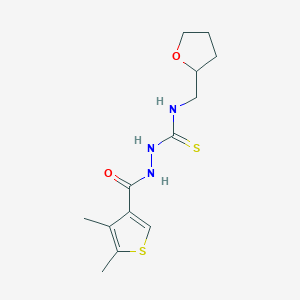 molecular formula C13H19N3O2S2 B455274 2-[(4,5-dimethyl-3-thienyl)carbonyl]-N-(tetrahydro-2-furanylmethyl)hydrazinecarbothioamide 
