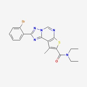 molecular formula C19H18BrN5OS B4552749 2-(2-bromophenyl)-N,N-diethyl-9-methylthieno[3,2-e][1,2,4]triazolo[1,5-c]pyrimidine-8-carboxamide 