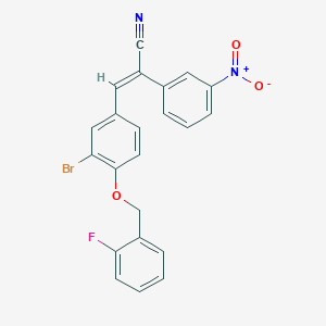 (2E)-3-{3-bromo-4-[(2-fluorobenzyl)oxy]phenyl}-2-(3-nitrophenyl)prop-2-enenitrile