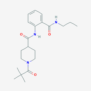 molecular formula C21H31N3O3 B4552767 1-(2,2-dimethylpropanoyl)-N-[2-(propylcarbamoyl)phenyl]piperidine-4-carboxamide 