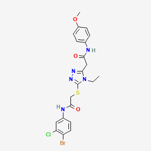 2-[5-({2-[(4-bromo-3-chlorophenyl)amino]-2-oxoethyl}sulfanyl)-4-ethyl-4H-1,2,4-triazol-3-yl]-N-(4-methoxyphenyl)acetamide