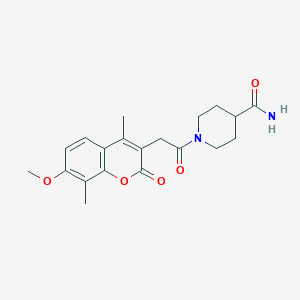 1-[(7-methoxy-4,8-dimethyl-2-oxo-2H-chromen-3-yl)acetyl]piperidine-4-carboxamide