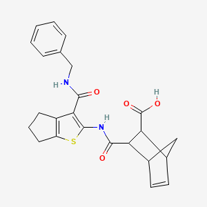 molecular formula C24H24N2O4S B4552905 3-[({3-[(benzylamino)carbonyl]-5,6-dihydro-4H-cyclopenta[b]thien-2-yl}amino)carbonyl]bicyclo[2.2.1]hept-5-ene-2-carboxylic acid 