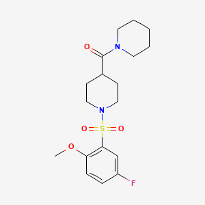 {1-[(5-Fluoro-2-methoxyphenyl)sulfonyl]piperidin-4-yl}(piperidin-1-yl)methanone