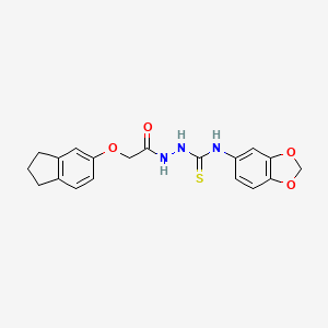 N-1,3-benzodioxol-5-yl-2-[(2,3-dihydro-1H-inden-5-yloxy)acetyl]hydrazinecarbothioamide