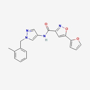 molecular formula C19H16N4O3 B4552929 5-(2-furyl)-N-[1-(2-methylbenzyl)-1H-pyrazol-4-yl]-3-isoxazolecarboxamide 