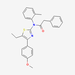 molecular formula C27H26N2O2S B4552955 N-[5-ethyl-4-(4-methoxyphenyl)-1,3-thiazol-2-yl]-N-(2-methylphenyl)-2-phenylacetamide 