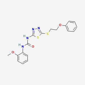 molecular formula C18H18N4O3S2 B4552961 1-(2-Methoxyphenyl)-3-{5-[(2-phenoxyethyl)sulfanyl]-1,3,4-thiadiazol-2-yl}urea 