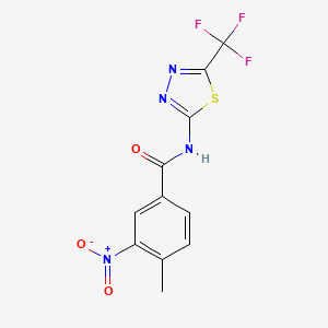 4-methyl-3-nitro-N-[5-(trifluoromethyl)-1,3,4-thiadiazol-2-yl]benzamide