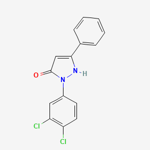 molecular formula C15H10Cl2N2O B4552982 2-(3,4-dichlorophenyl)-5-phenyl-1,2-dihydro-3H-pyrazol-3-one 