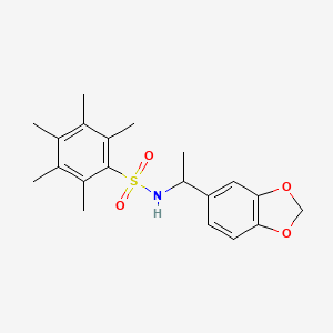 N-[1-(1,3-benzodioxol-5-yl)ethyl]-2,3,4,5,6-pentamethylbenzenesulfonamide