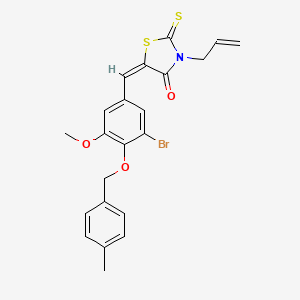 molecular formula C22H20BrNO3S2 B4553034 (5E)-5-{3-bromo-5-methoxy-4-[(4-methylbenzyl)oxy]benzylidene}-3-(prop-2-en-1-yl)-2-thioxo-1,3-thiazolidin-4-one 