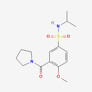 4-methoxy-N-(propan-2-yl)-3-(pyrrolidin-1-ylcarbonyl)benzenesulfonamide