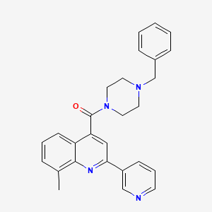 molecular formula C27H26N4O B4553062 (4-BENZYLPIPERAZINO)[8-METHYL-2-(3-PYRIDYL)-4-QUINOLYL]METHANONE 