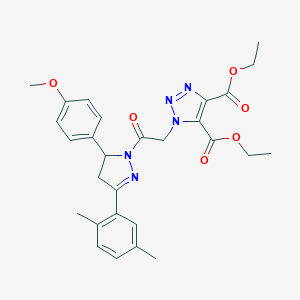 molecular formula C28H31N5O6 B455309 diethyl 1-{2-[3-(2,5-dimethylphenyl)-5-(4-methoxyphenyl)-4,5-dihydro-1H-pyrazol-1-yl]-2-oxoethyl}-1H-1,2,3-triazole-4,5-dicarboxylate 