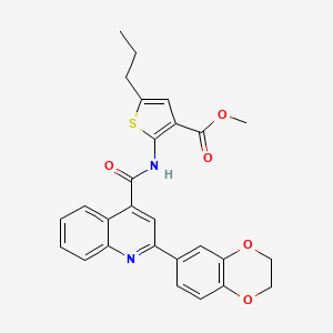 methyl 2-({[2-(2,3-dihydro-1,4-benzodioxin-6-yl)-4-quinolinyl]carbonyl}amino)-5-propyl-3-thiophenecarboxylate