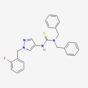 N,N-dibenzyl-N'-[1-(2-fluorobenzyl)-1H-pyrazol-4-yl]thiourea