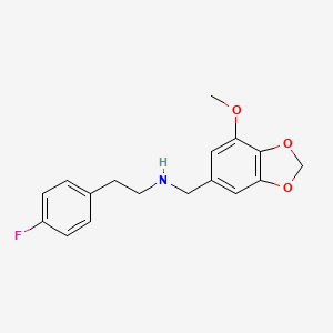 N-(4-FLUOROPHENETHYL)-N-[(7-METHOXY-1,3-BENZODIOXOL-5-YL)METHYL]AMINE